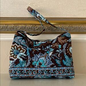 Vera Bradley Brown and Blue Floral Women's Bag